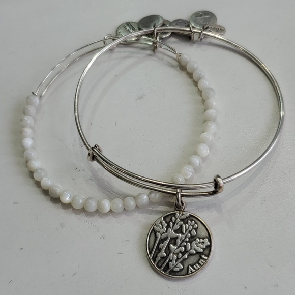Alex and Ani Jewelry - Alex and Ani Aunt Silvertone 2-bracelet Gift Set